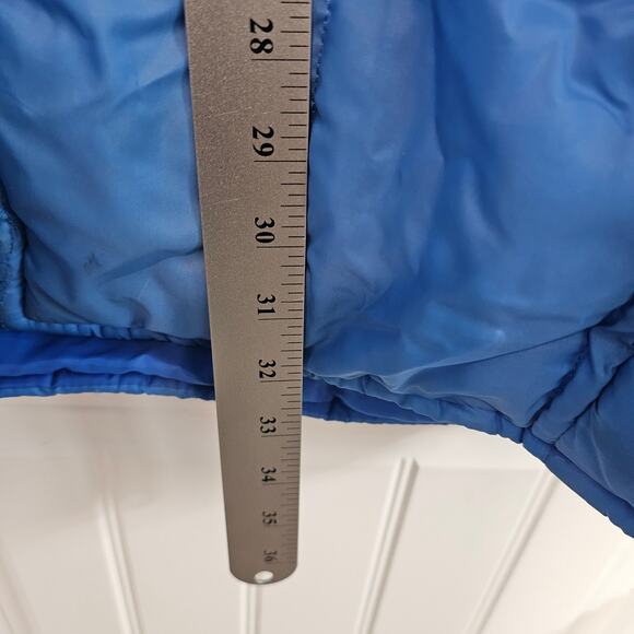 Vintage Jcpenny Puff Coat Men XL Blue Hooded 80s Thick Warm Winter Utility Retro - Picture 11 of 16